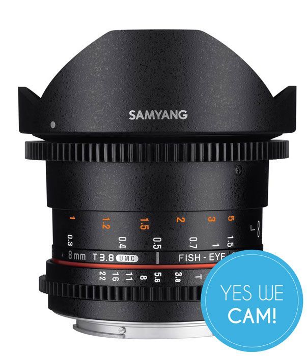 Samyang 8mm T3.1 VDSLR Fisheye II Objektiv für Sony E-Mount Vorderansicht