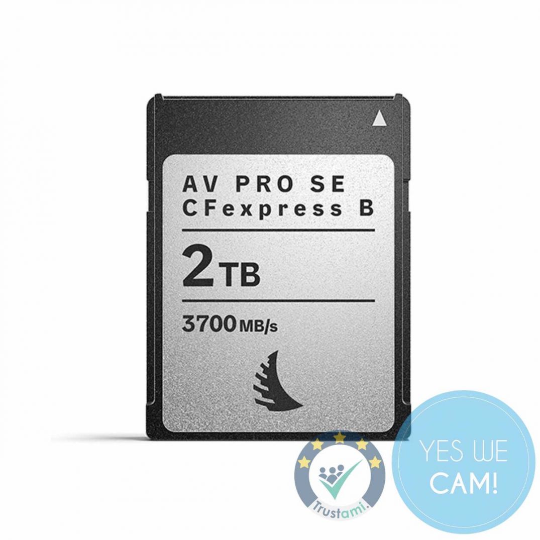 ANGELBIRD AV PRO SE CFexpress B 2 TB Speicherkarte in Vorder- und Rückansicht
