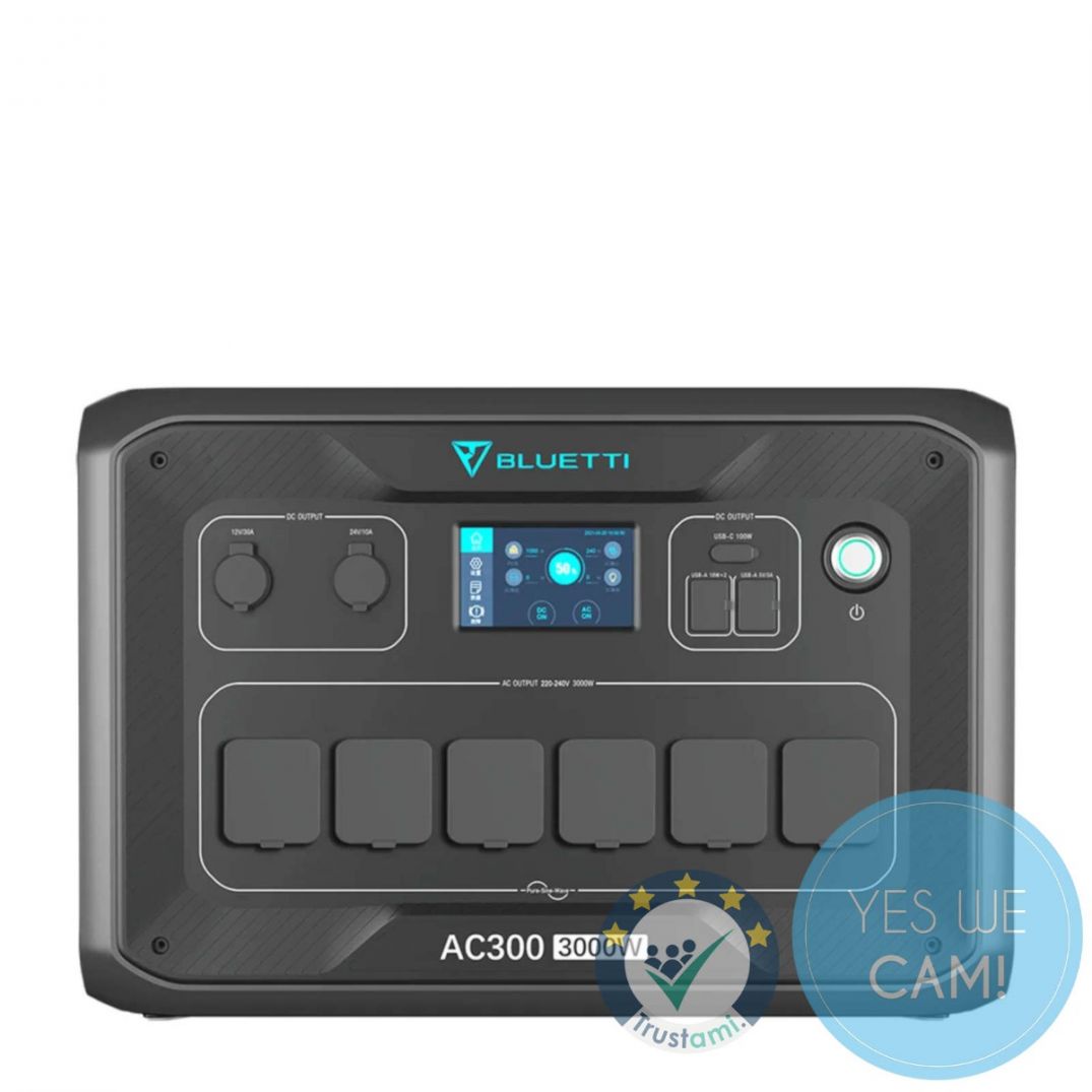 BLUETTI AC300 modularer Wechselrichter 3000 W, schwarz, für Solaranlagen ohne Batterie