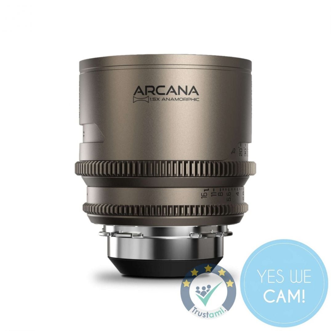 DZOFILM Arcana Prime 32 mm T2.1 PL Anamorphic Objektiv in Frontansicht