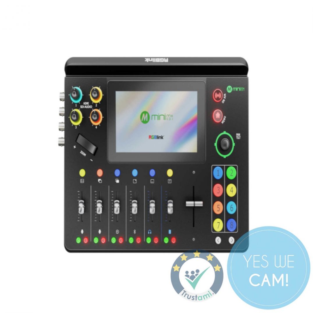 RGBlink Mini MX SDI Production Mixer mit Touchscreen im Livestream-Einsatz