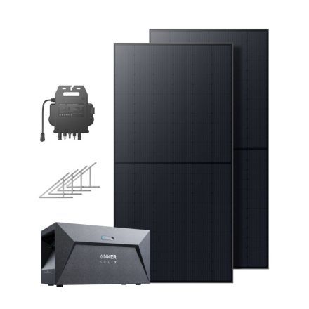 Anker SOLIX Balkonkraftwerk mit Speicher 1080W PV, 1600Wh und Bodenhalterungen - 0% MwSt.*