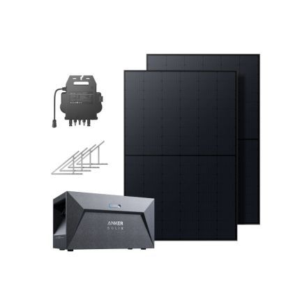 Anker SOLIX Balkonkraftwerk mit Speicher 820W PV, 1600Wh und Bodenhalterung - 0% MwSt.*