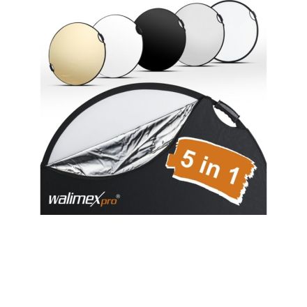 Walimex Pro 5 in 1 Faltreflektor Wavy Comfort Ø107cm mit Griffen und 5 Reflektorfarben