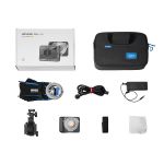 Lieferumfang der amaran Ray 60c mit Leuchte, Octa Dome 30, Netzteil, Kabeln, Adaptergriff und Tragetasche