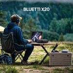 BLUETTI X20 Power Bank im Outdoor-Einsatz mit Laptop und mobilem Arbeitsplatz