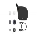 DJI Mic Mini 2 Transmitter Lieferumfang mit Frontabdeckungen, Windschutz, Magnet, Tasche und Ladekabel