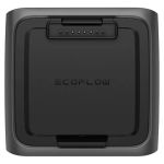 ECOFLOW RIVER 3 EB600 Extra Battery von oben mit ECOFLOW-Logo und Pogo-Pin-Dockinganschluss für die RIVER 3 Plus