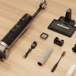 Lieferumfang des EZVIZ RH1 mit Filter, Bürsten und Reinigungslösung