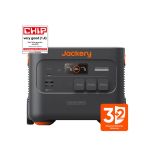 Jackery Explorer 2000 Plus Tragbare Powerstation in Frontansicht mit Display, Anschlüssen und 3-Jahre-Garantie-Hinweis