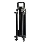 usammengeklapptes LIBEC LX-ePed 2 Studio Pedestal für Transport und platzsparende Lagerung