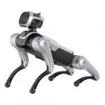 Magicdog Pro robotic pet with visible mesh back and AI head, rear side view