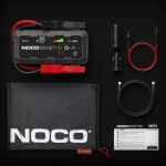 NOCO GB70 Boost HD Lieferumfang mit Jump Starter, Aufbewahrungstasche, USB-C-Kabel, XGC-Adaptern und Anleitung