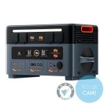 Oscal PowerMax 2400 Pro Power Station in Frontansicht mit zentralem Display, Anschlussfeld und integriertem LED-Licht