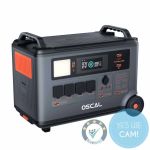 OSCAL PowerMax 6000 Portable Power Station in Frontansicht mit robustem Gehäuse und integrierten Tragegriffen