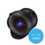 Samyang 12mm T3.1 VDSLR Fisheye Objektiv für Sony E-Mount Seitlich