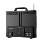 SmallHD OLED 16 Rückseite mit professionellen Anschlüssen, 12G-SDI, HDMI, Ethernet, Stromversorgung und WiFi-Antenne