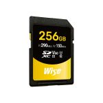 Wise Speicherkarte 256 GB SDXC UHS-II V60 Vorderansicht für 4K- und 8K-Video