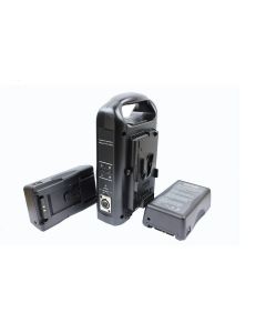 Axcom V-Mount Ladegerät + 2 U-SVLO-150 Akkus