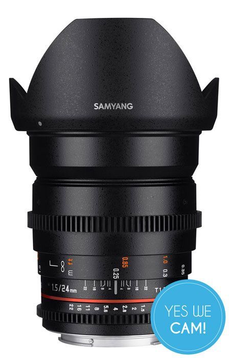 Samyang 24mm T1.5 VDSLR II Objektiv für Canon EF Vorderansicht