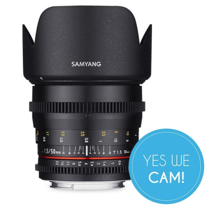 Samyang 50mm T1.5 VDSLR Objektiv für MFT Vorderansicht