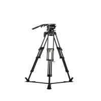 LIBEC H25 Fluidkopf des HS-250Q Systems in schräger Vorderansicht mit Schnellwechselplatte und Schwenkarm.