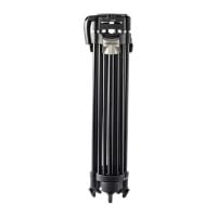 LIBEC QL-40B Quick Lock Tripod vollständig ausgefahren mit Mittelspinne in Frontalansicht
