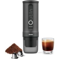OutIn Nano Space Grey Portable Coffee Machine mit Espresso, Kaffeekapseln